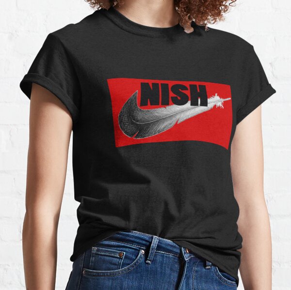 Red Nish Shwoosh Logo Classic T-Shirt