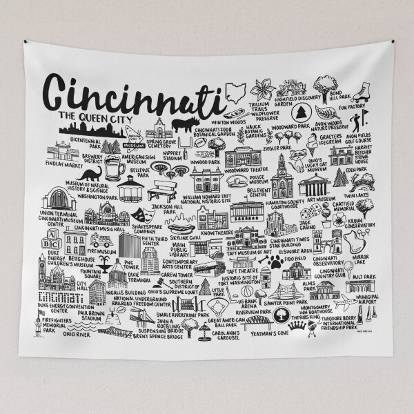 Item preview, Cincinnati Ohio Map  designed and sold by fiberandgloss.