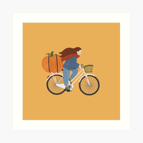 Fall on a bike Art Print