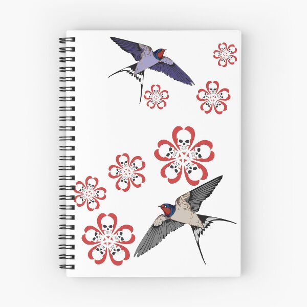 Item preview, SKULL BLOSSOMS AND SWALLOWS designed and sold by kellymavis.