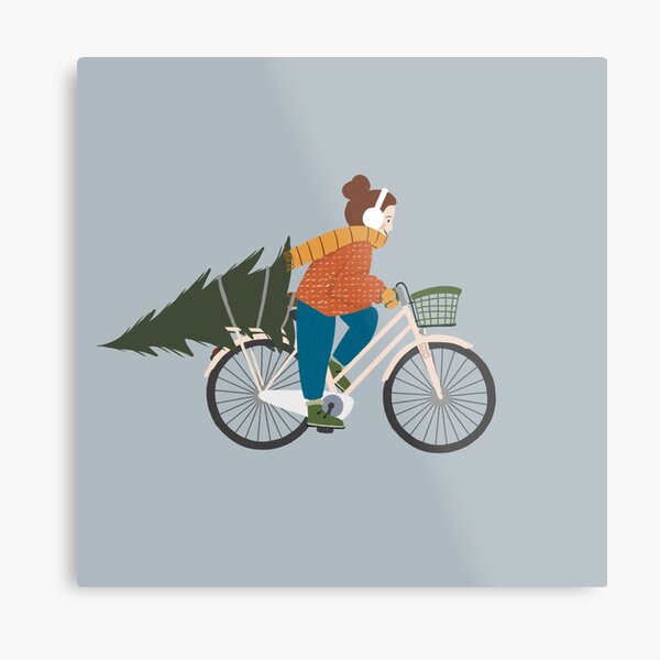 Winter on a bike Metal Print