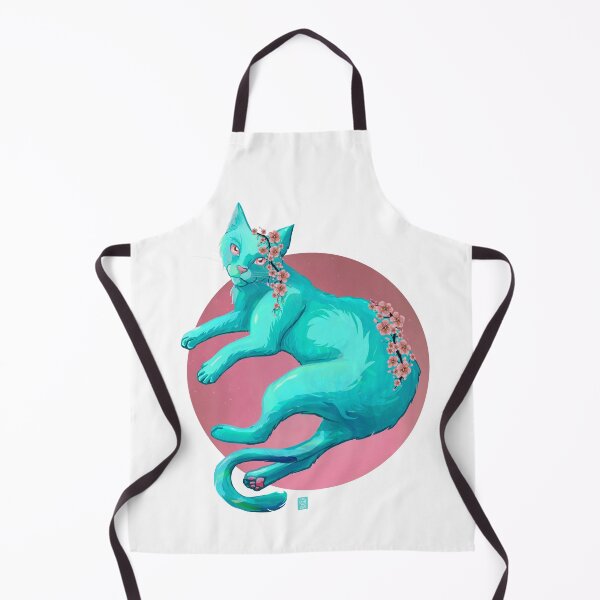 Item preview, Cherry Blossom Cat | Mystical | Cat | Japan | Fantasy | Green Cat | ellyonart designed and sold by ellyonart.