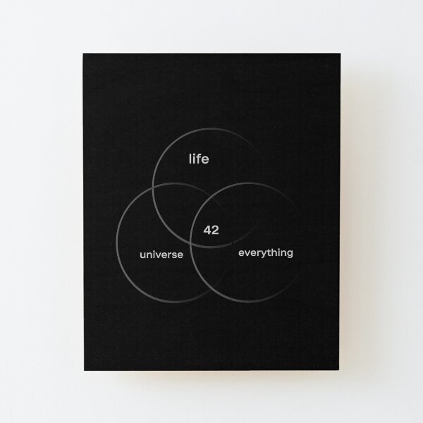 Life, the universe, everything. 42. Wood Mounted Print
