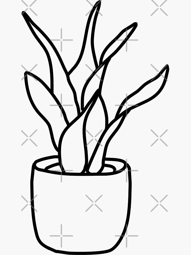 "Snake plant outline" Sticker by AdelArtist Redbubble