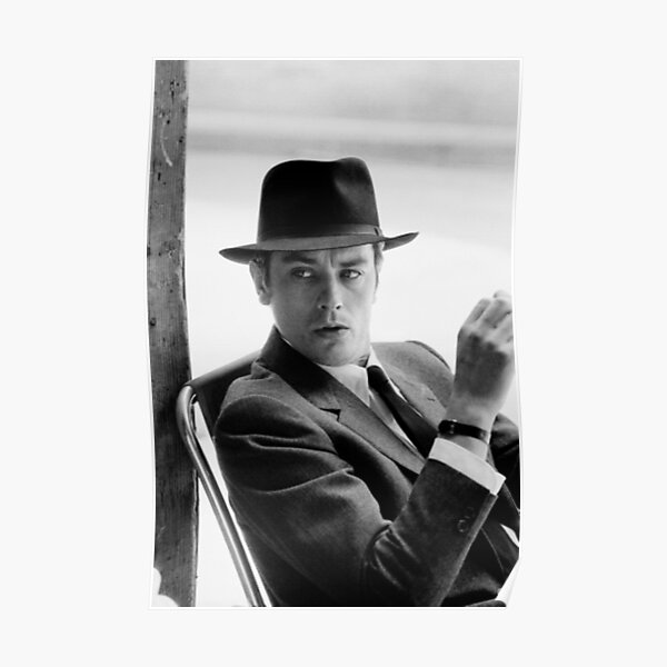 Alain Delon avec chapeau Poster