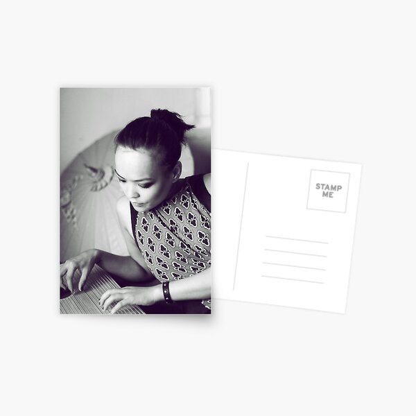 a learning child. Postcard