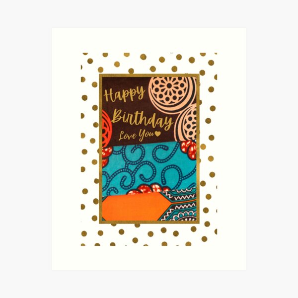 Aperçu de l'œuvre Joyeux anniversaire – Fabrics Fusion créée et vendue par AfriStyleUK.