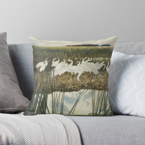N.C. Wyeth. Dance of the whooping cranes Throw Pillow
