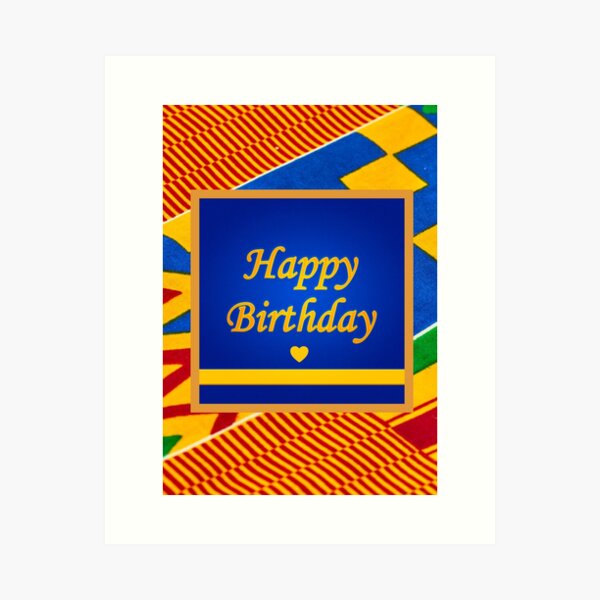Aperçu de l'œuvre Joyeux anniversaire - Tissu Kente créée et vendue par AfriStyleUK.