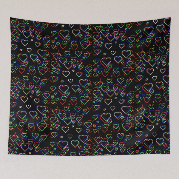 Item preview, Colorful Hearts Dark Night designed and sold by RioCariocaClub.