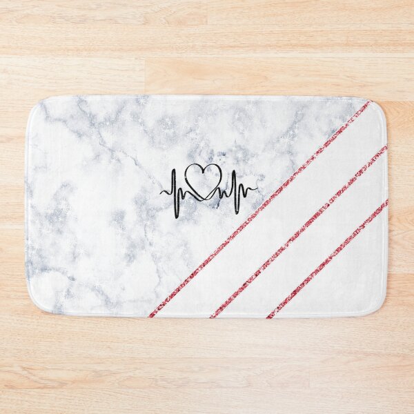 Item preview, Grey Marble Heartbeat Pattern Pink Glitter Wallpaper designed and sold by Jolly-Yosei.