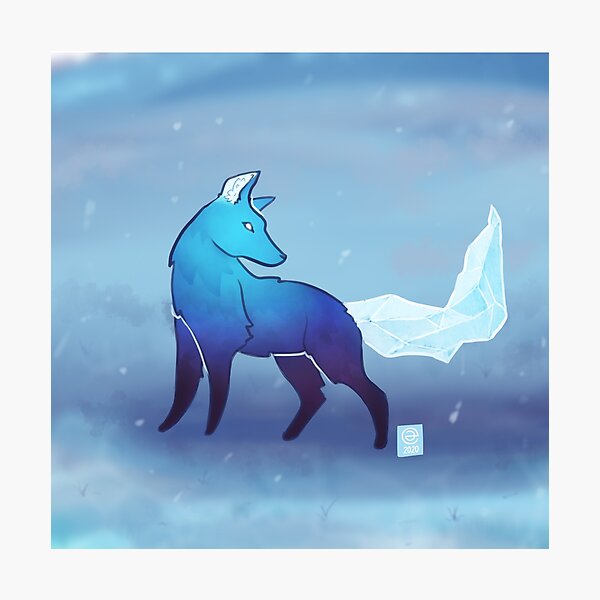 Artikelvorschau, Eisfuchs | Fuchs | Winter | Gletscher | Blau | ellyonart | Fantasy Fox entworfen und verkauft von ellyonart.
