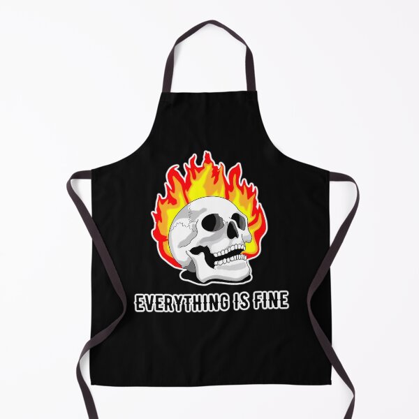 Item preview, Everything is fine - tattoo inspired skull on fire designed and sold by Gerhanj.