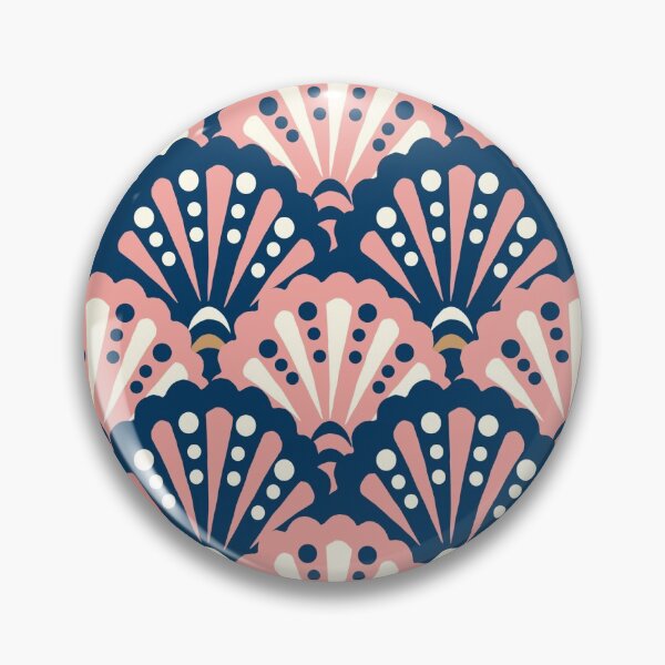 Item preview, Pink and Blue Sea Shells Pattern designed and sold by Claire Wall Designs.