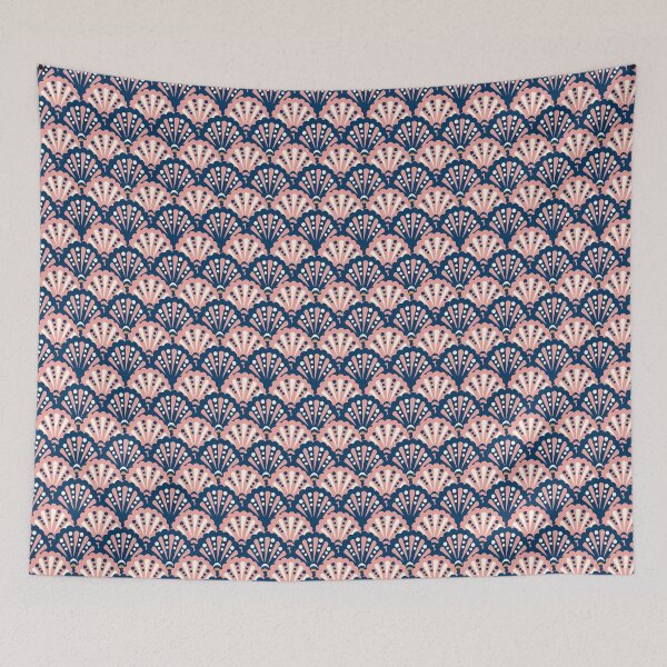 Item preview, Pink and Blue Sea Shells Pattern designed and sold by Claire Wall Designs.