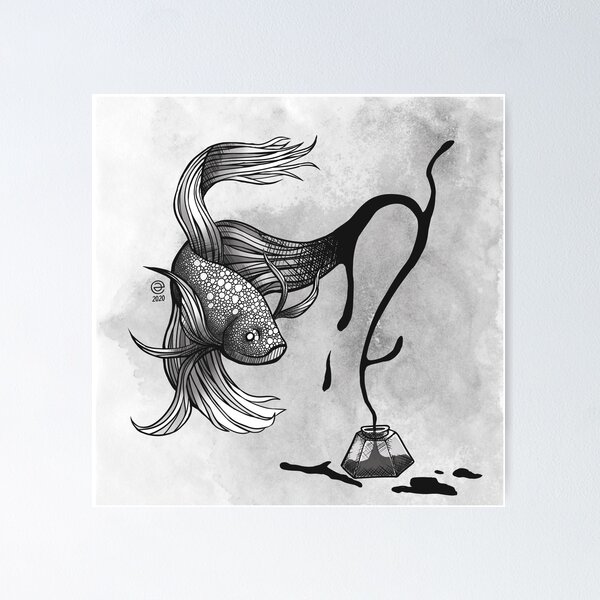 Fish Ink Posters for Sale