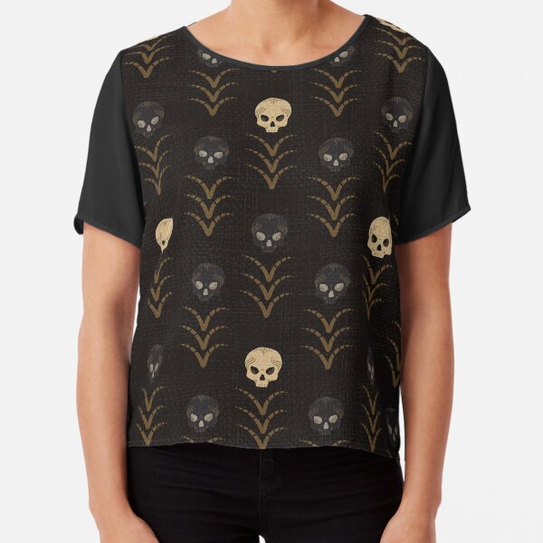Dark Skeleton Eyes Chiffon Top