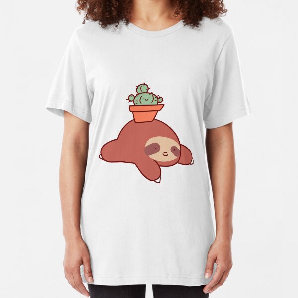 Sloth and Cactus Slim Fit T-Shirt