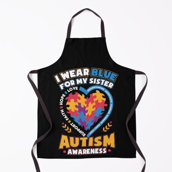 Item preview, Autism Awareness I Wear Blue for My Sister Heart Puzzle designed and sold by Hananiah Merch.