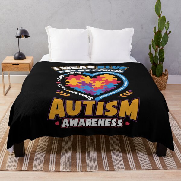 Item preview, Autism Awareness I Wear Blue for My Cousin Heart Puzzle designed and sold by Hananiah Merch.