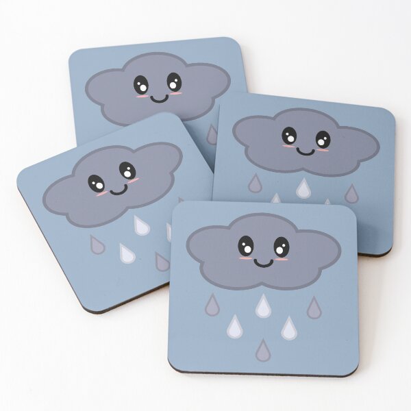 Artikelvorschau, Kawaii Nette glückliche stürmische Regenwolke in Blau entworfen und verkauft von Kelly Leung.