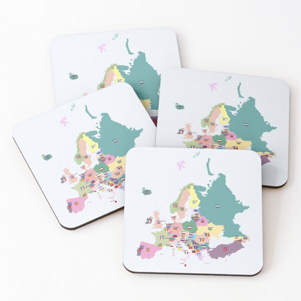 Item preview, Colorful map of Europe with national flags, Country names designed and sold by mashmosh.