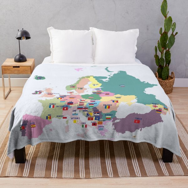 Item preview, Colorful map of Europe with national flags, Country names designed and sold by mashmosh.