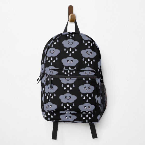 Aperçu de l'œuvre Kawaii mignon nuage de pluie orageuse heureux en noir créée et vendue par Kelly Leung.