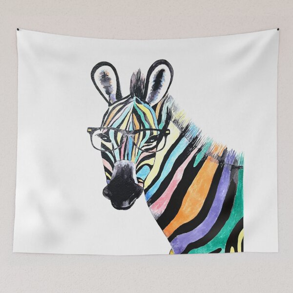 Item preview, Rainbow Zebra, watercolor designed and sold by Luba-Ost.