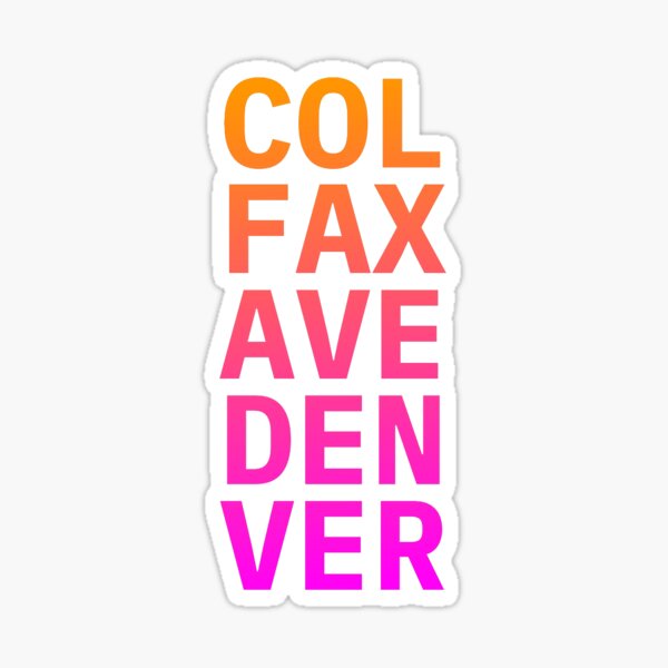 COL FAX AVE DEN VER Orange pink Sticker