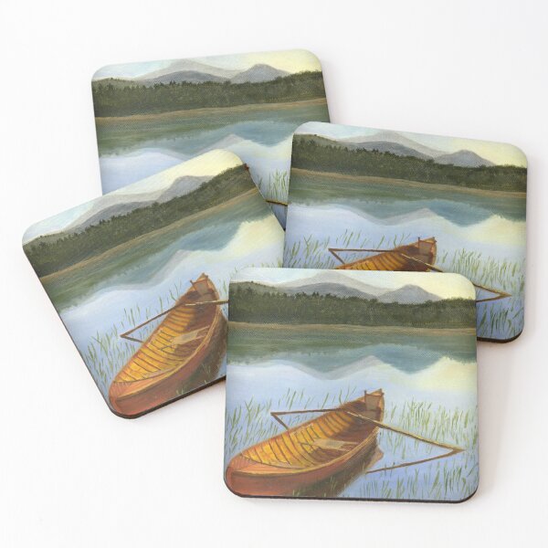 Item preview, Row boat on a lake (painting) designed and sold by Rons ArtWorks.