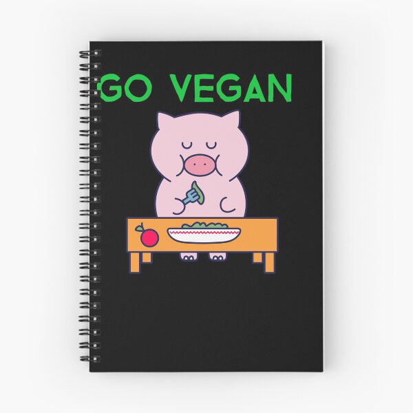 Item preview, Go Vegan, cute pig that eats vegetables designed and sold by GLwithUs.
