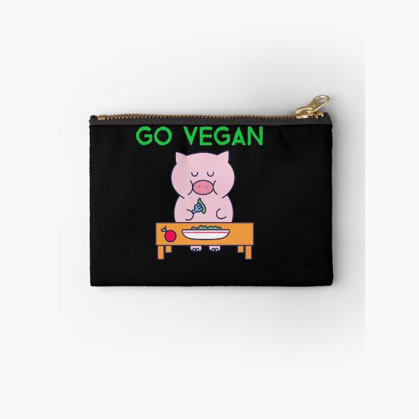 Item preview, Go Vegan, cute pig that eats vegetables designed and sold by GLwithUs.