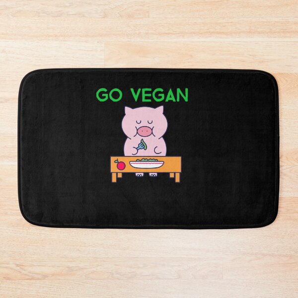 Item preview, Go Vegan, cute pig that eats vegetables designed and sold by GLwithUs.