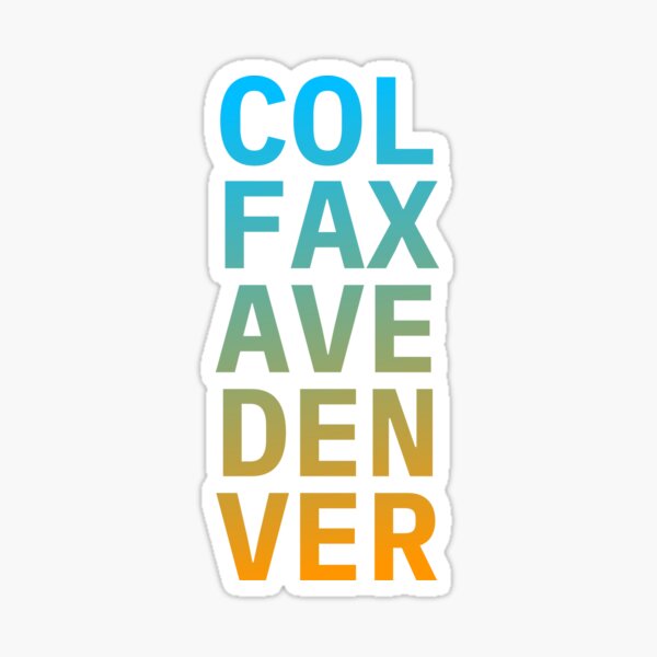 COL FAX AVE DEN VER blue orange Sticker