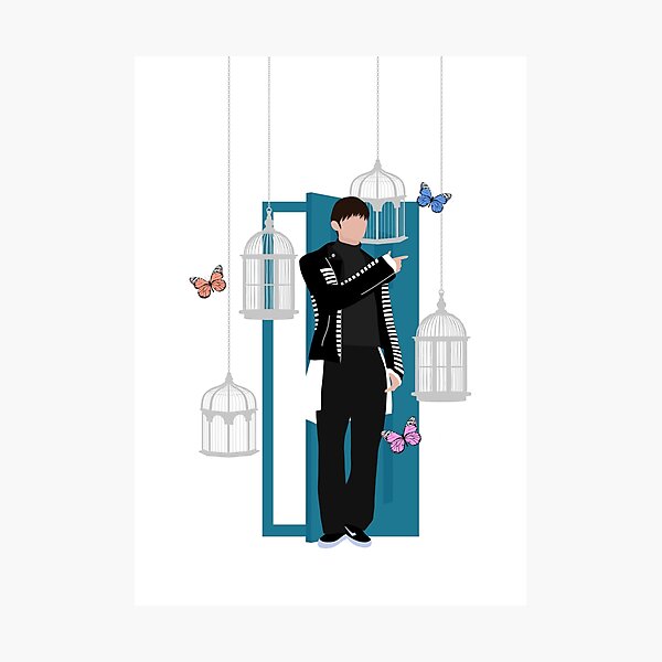 Item preview, The Boyz - Kim Sunwoo - No air minimalist print  designed and sold by AnimeDesignX.