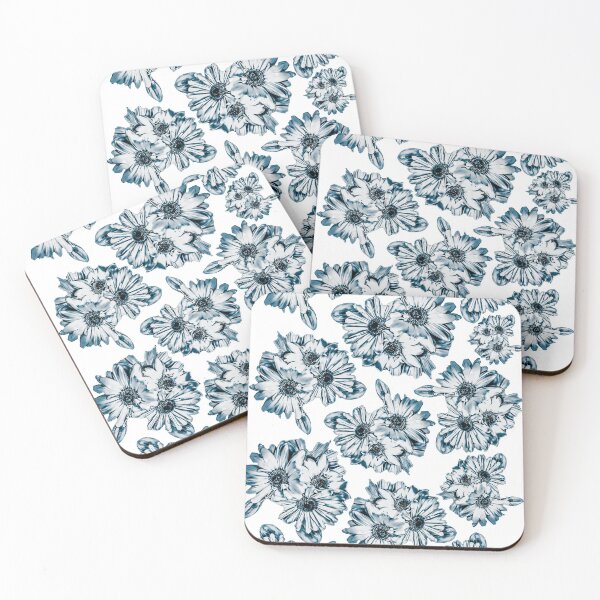 Item preview, Blue Jacquard Floral Sticker Pack designed and sold by Designs By YL.