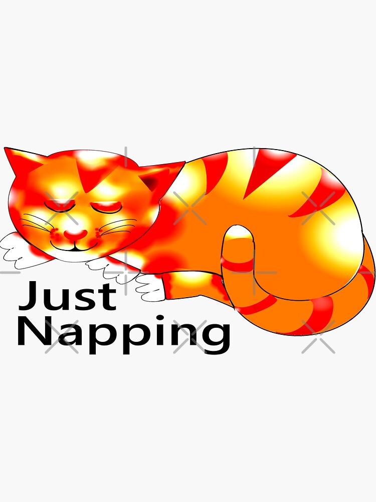 "Cat Napping" Sticker for Sale by CUKOOdesigns Redbubble