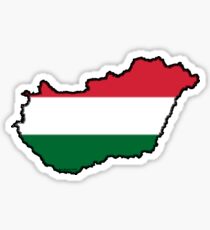 Hungary Map With Hungarian Flag Sticker