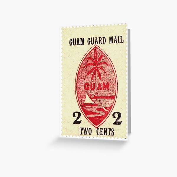 Guam Guard Mail stamps vintage 1930 Greeting Card for Sale by  FrazzledMindArt