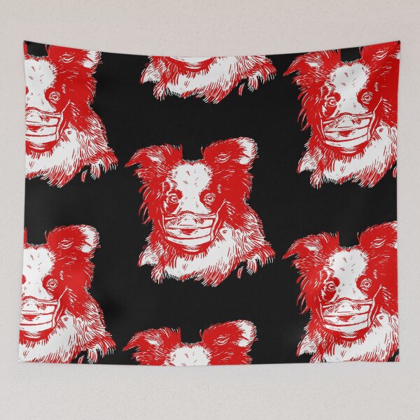 Item preview, face mask collie dog coronavirus covid designed and sold by Gossip Rag.