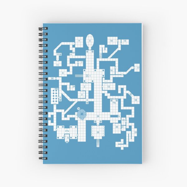 Old School Blue Dungeon Map Spiral Notebook