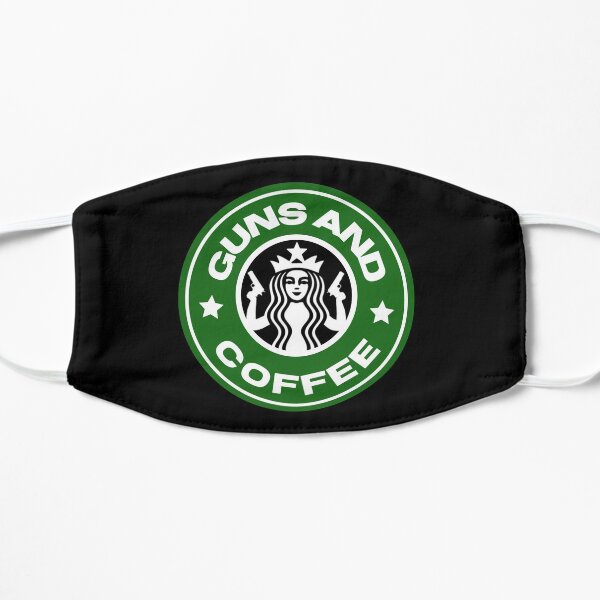 Guns and coffee Flat Mask