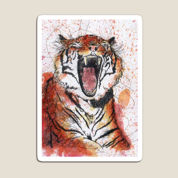 Item preview, Scribble Ink Tiger designed and sold by smugsyquinn.