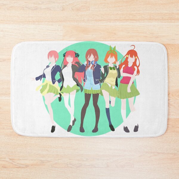 Nakano Sisters - Nino, Miku, Itsuki, Yotsuba, Ichika [Gotoubun no Hanayome/  The Quintessential Quintuplets] Bath Mat for Sale by WaboBabo