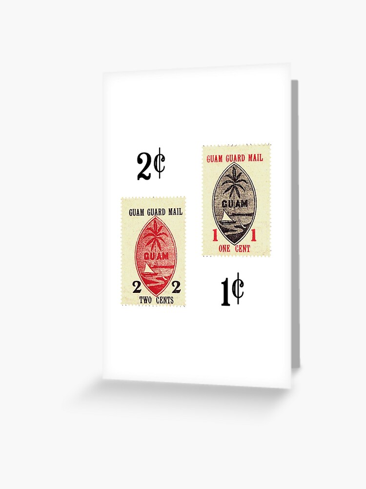 Guam Guard Mail stamps vintage 1930 Greeting Card for Sale by  FrazzledMindArt