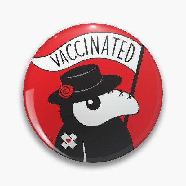 Plague Doctor Vaccinated Badge Pin