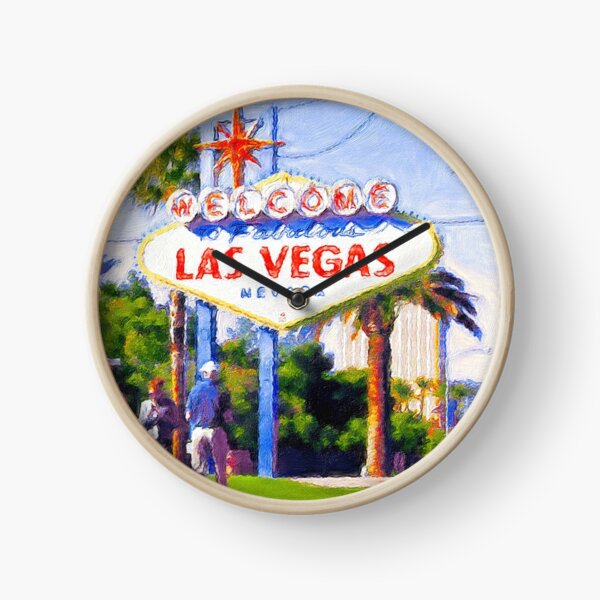 Welcome To Fabulous Las Vegas sign, painting Clock