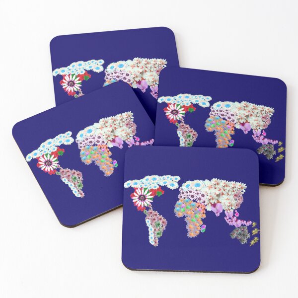 Item preview, Flowers world map designed and sold by cizito.