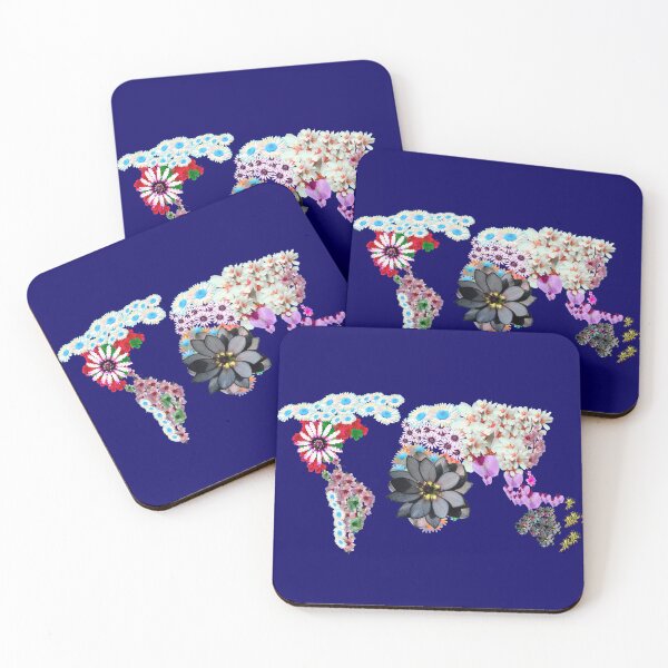 Item preview, Floral world map designed and sold by cizito.